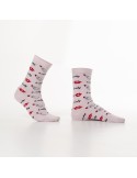 Light pink women\'s socks with lips SD17 - Online store - Boutique